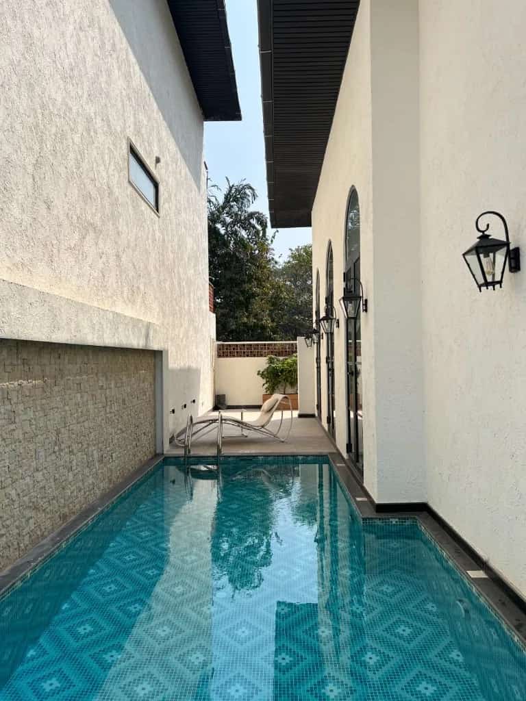 Private pool and garden at the Pilerne villa collection.